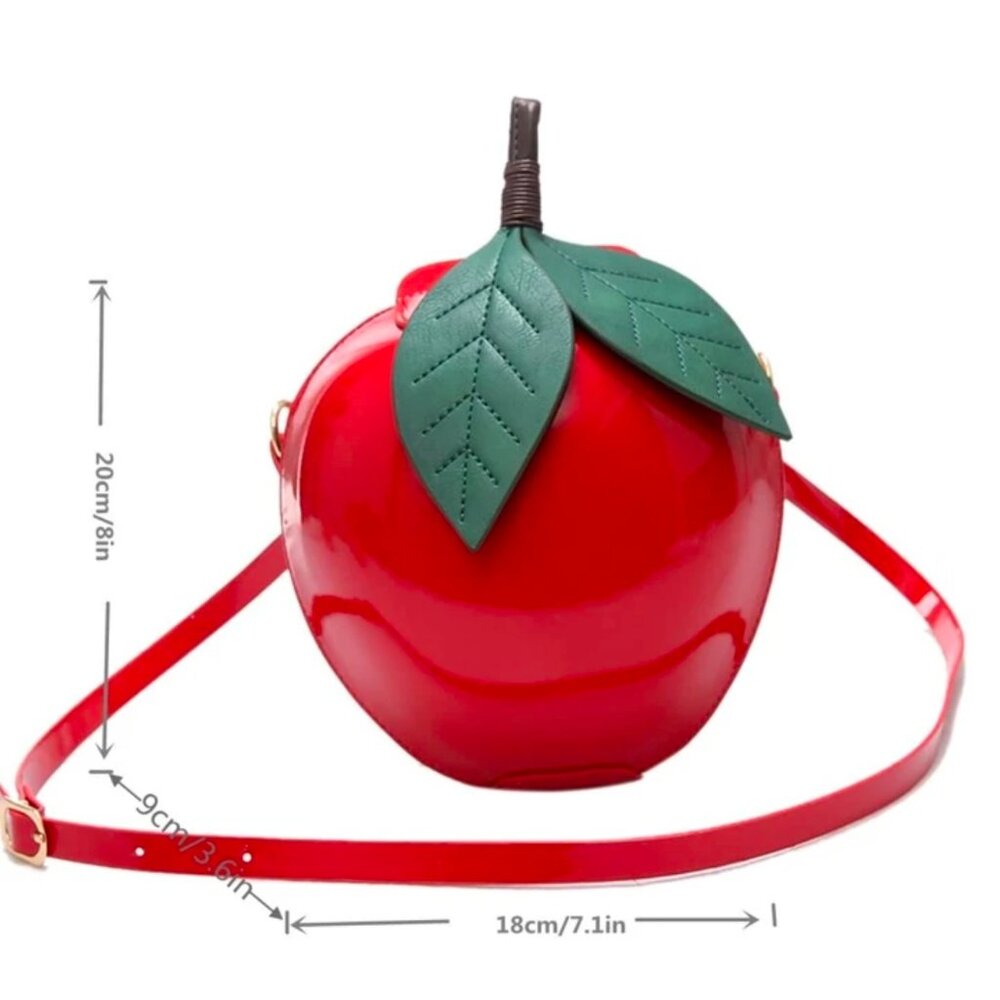 Cute Apple-Shaped Crossbody Bag – Fashion Cartoon Mini Purse - Picture 4 of 6